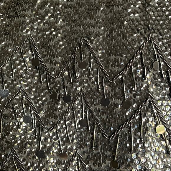 Vintage 1960s Black Beaded Sequin Fringe Blouse Size Small - Picture 15 of 15
